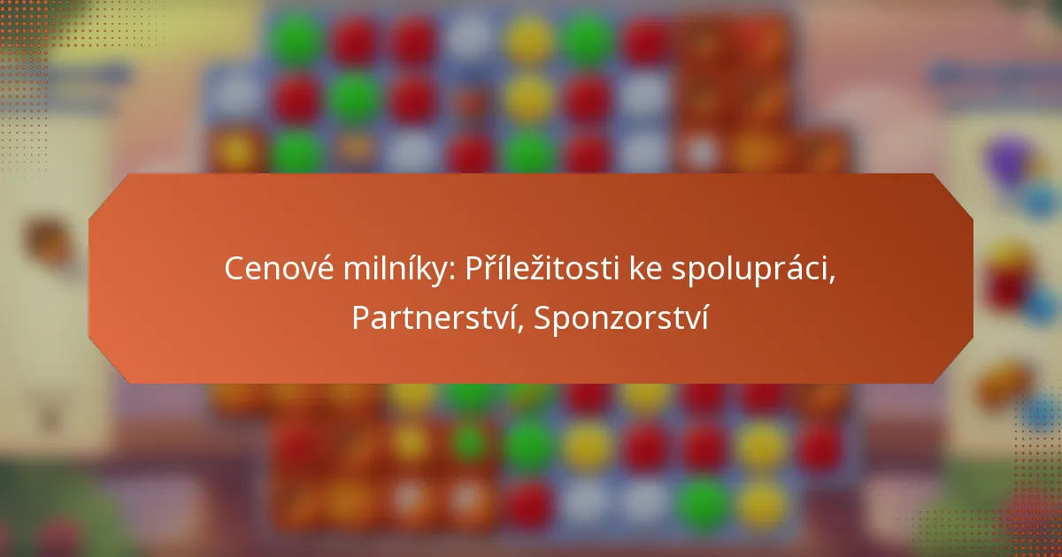 Cenové milníky: Příležitosti ke spolupráci, Partnerství, Sponzorství