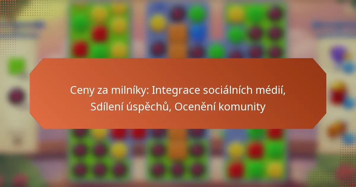 Ceny za milníky: Integrace sociálních médií, Sdílení úspěchů, Ocenění komunity