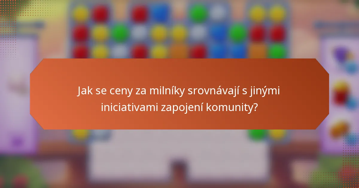 Jak se ceny za milníky srovnávají s jinými iniciativami zapojení komunity?