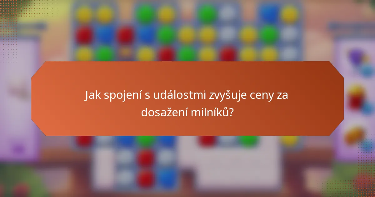 Jak spojení s událostmi zvyšuje ceny za dosažení milníků?
