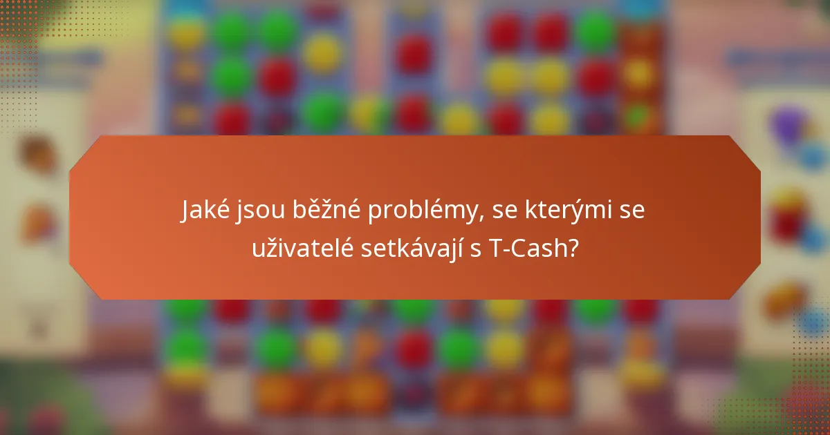 Jaké jsou běžné problémy, se kterými se uživatelé setkávají s T-Cash?