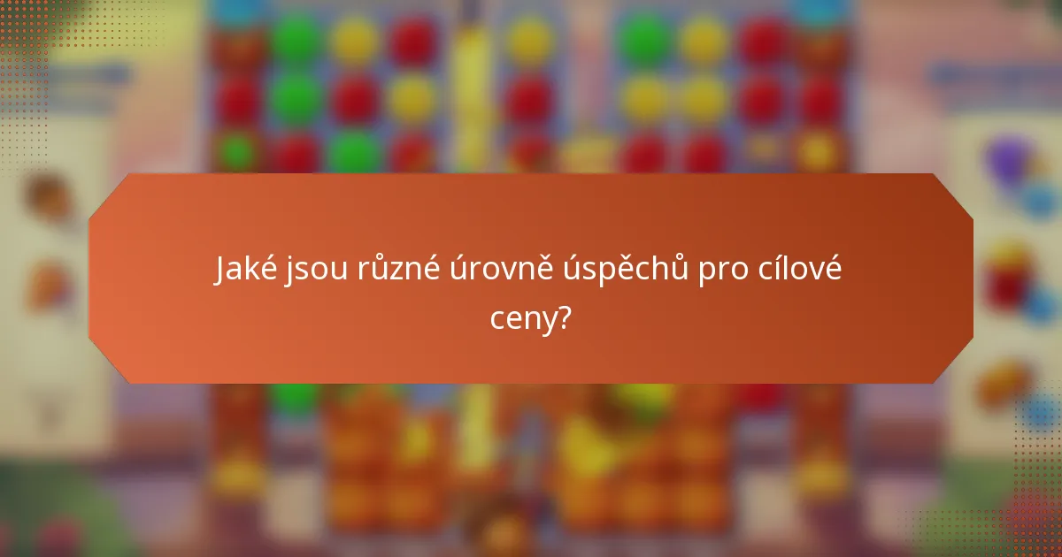 Jaké jsou různé úrovně úspěchů pro cílové ceny?